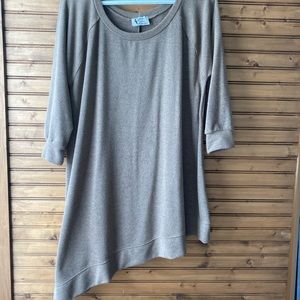 Slanted Sweater Shirt - 3/4 Sleeves